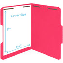 Fastener File Folders, Letter Size, Red, 50 Pack Folders Blue Summit Supplies 