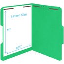 Fastener File Folders, Letter Size, Green, 50 Pack Folders Blue Summit Supplies 