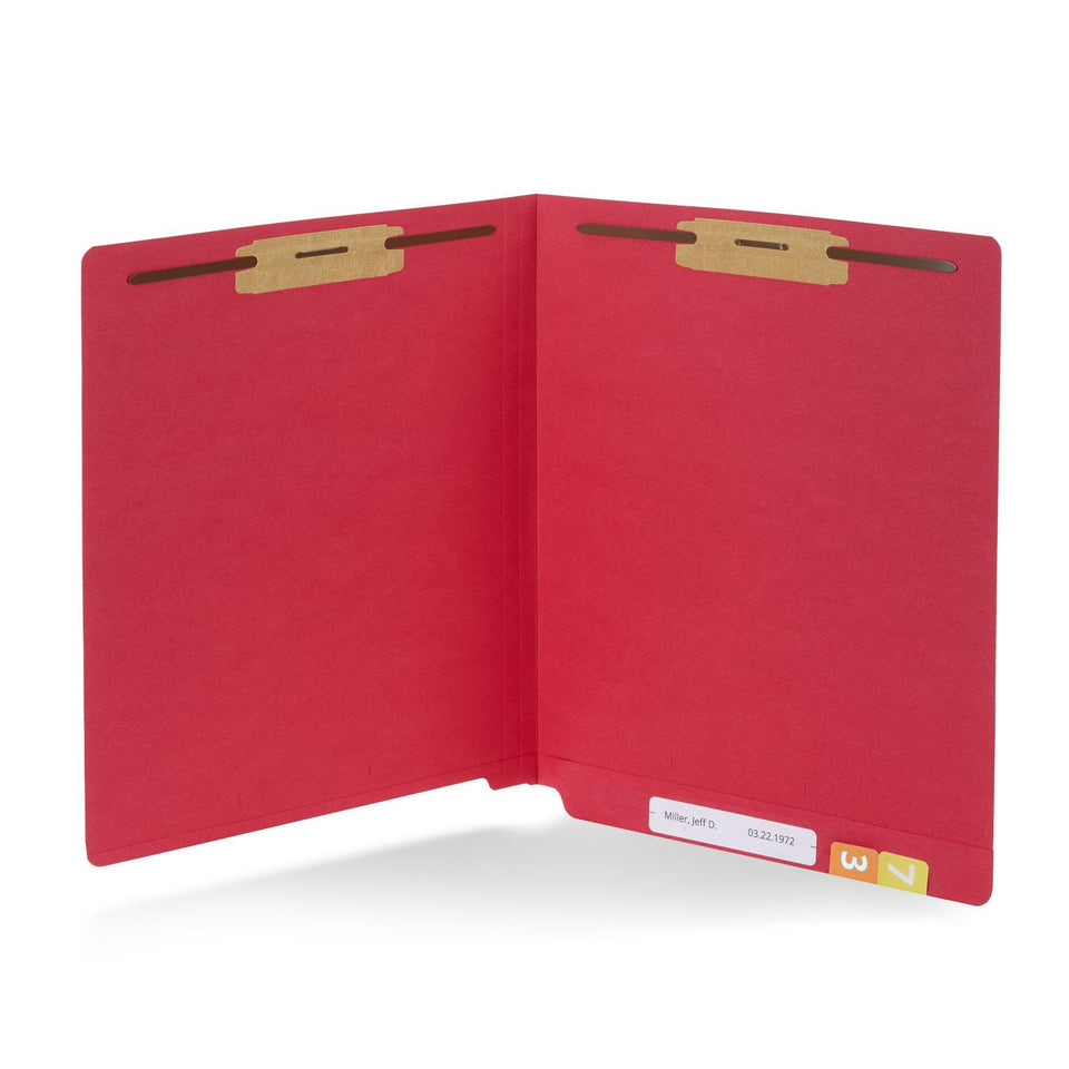 End Tab Fastener File Folders, Letter Size, Red, 50 Pack Folders Blue Summit Supplies 