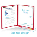 End Tab Fastener File Folders, Letter Size, Red, 50 Pack Folders Blue Summit Supplies 