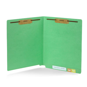 End Tab Fastener File Folders, Letter Size, Green, 50 Pack Folders Blue Summit Supplies 