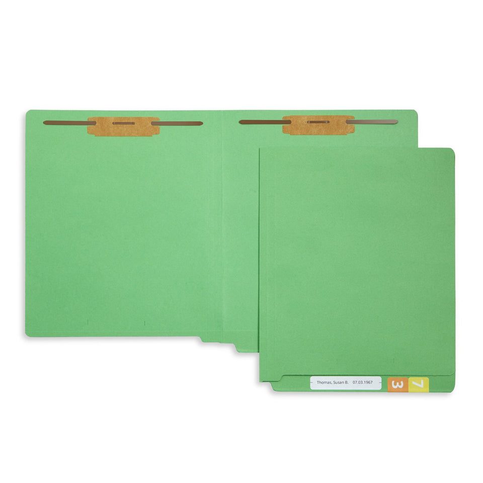 End Tab Fastener File Folders, Letter Size, Green, 50 Pack Folders Blue Summit Supplies 