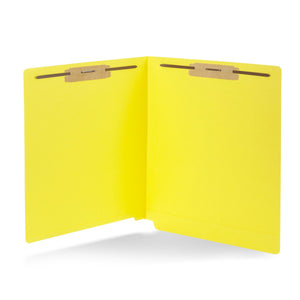 End Tab Fastener File Folders, Letter Size, Yellow, 50 Pack Folders Blue Summit Supplies 