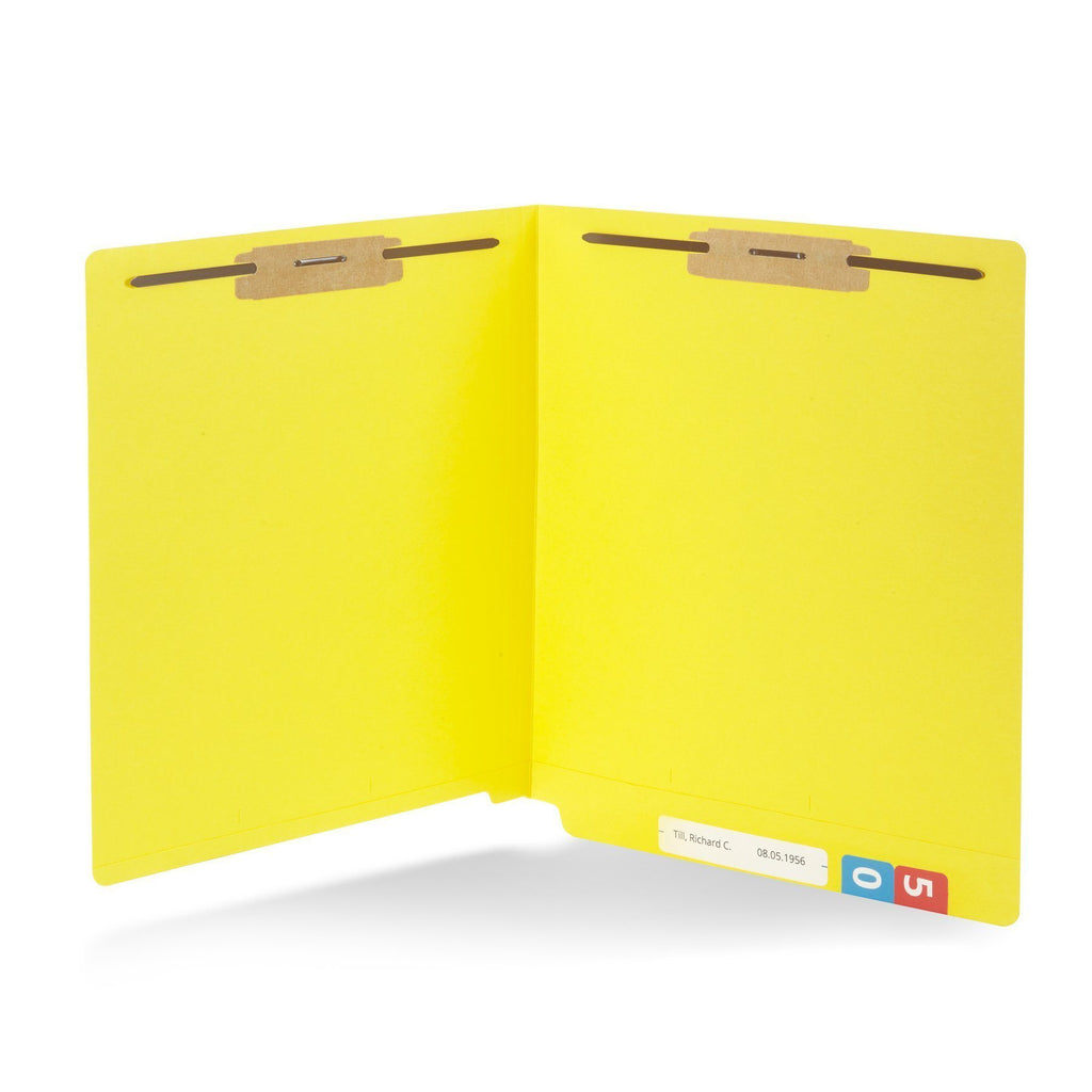 Blue Summit Supplies Fastener Folders, Reinforced, Letter, End Tab, Ye