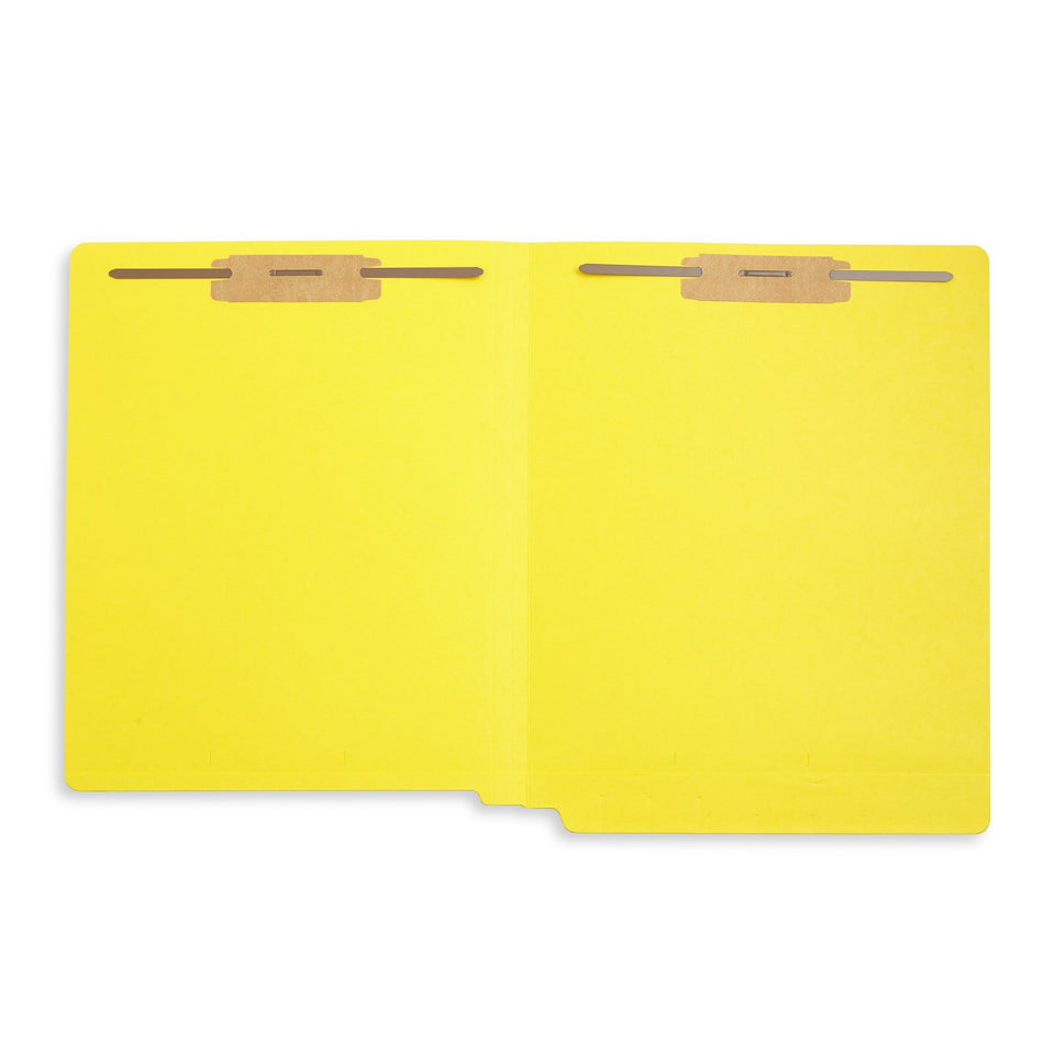 End Tab Fastener File Folders, Letter Size, Yellow, 50 Pack Folders Blue Summit Supplies 