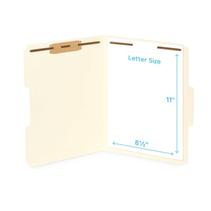 Fastener File Folders, Letter Size, Manila, 50 Pack Folders Blue Summit Supplies 