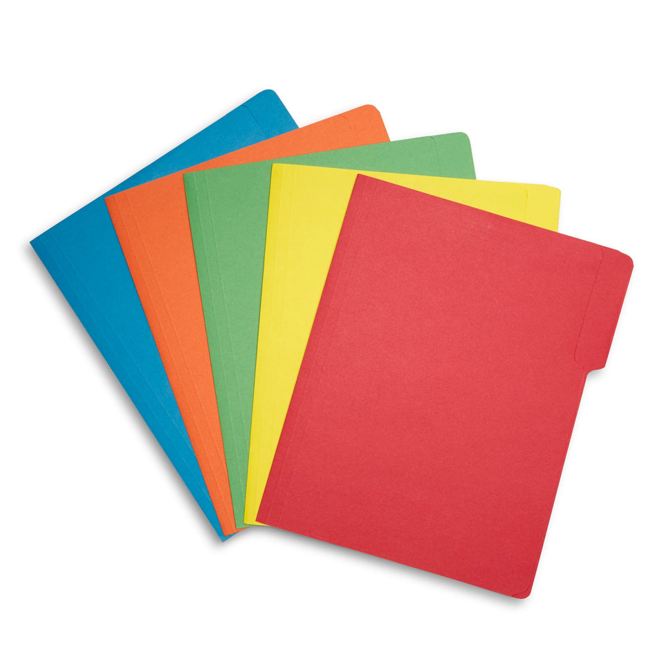 Blue Summit Supplies Fastener Folders, Reinforced, Letter, 1/3 Tab, Assorted Colors, 50 Pack Fastener Folders Blue Summit Supplies 