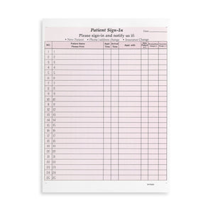 HIPAA Compliant Sign-In Sheets, Burgundy, 125 Count Business Forms Blue Summit Supplies 