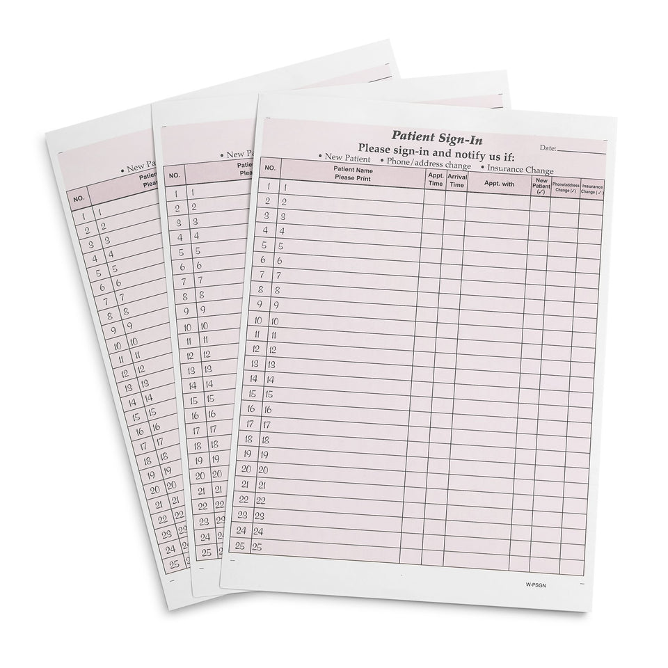 HIPAA Compliant Sign-In Sheets, Burgundy, 125 Count Business Forms Blue Summit Supplies 