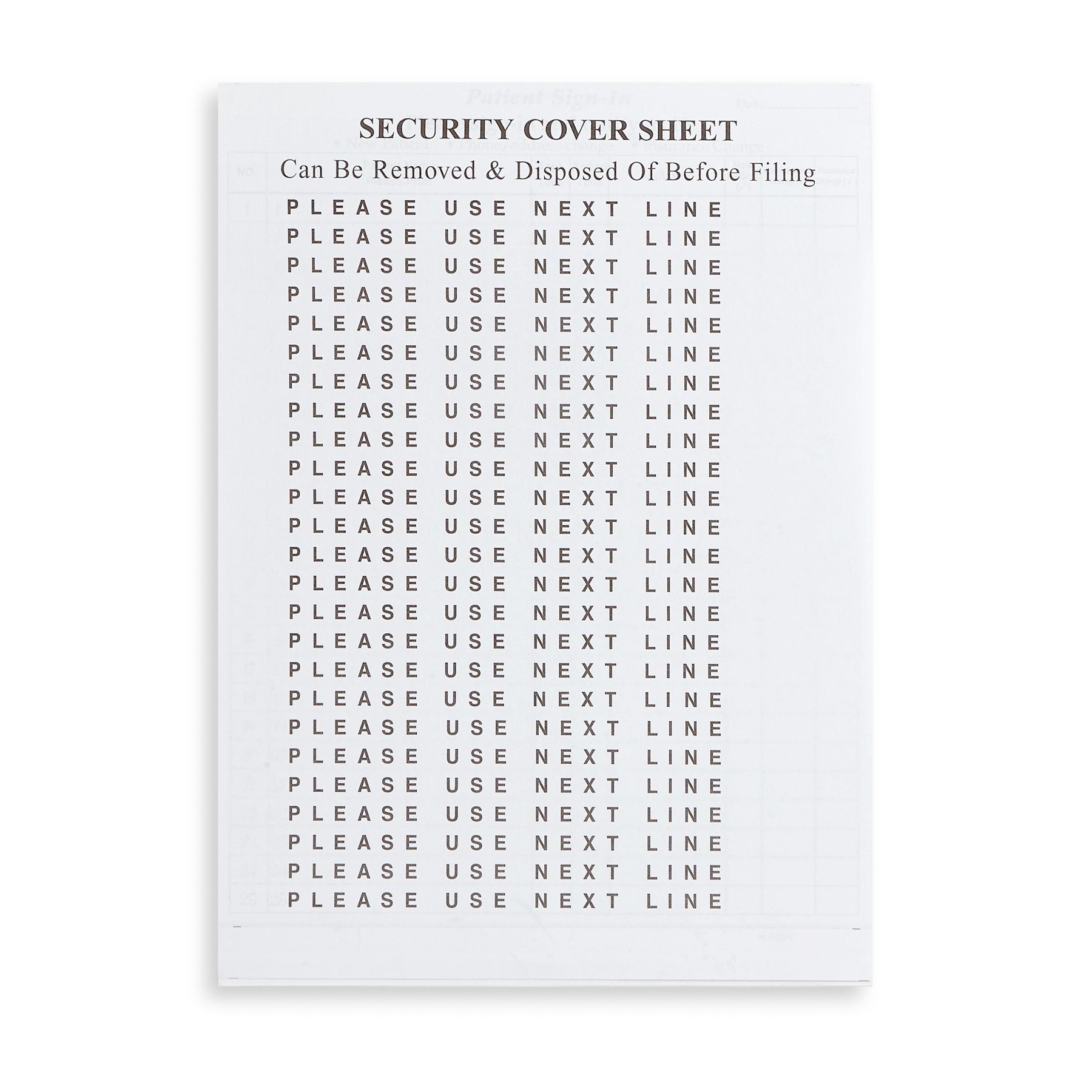 Blue Summit Supplies HIPAA Compliant Sign In Sheets 125 Sheets