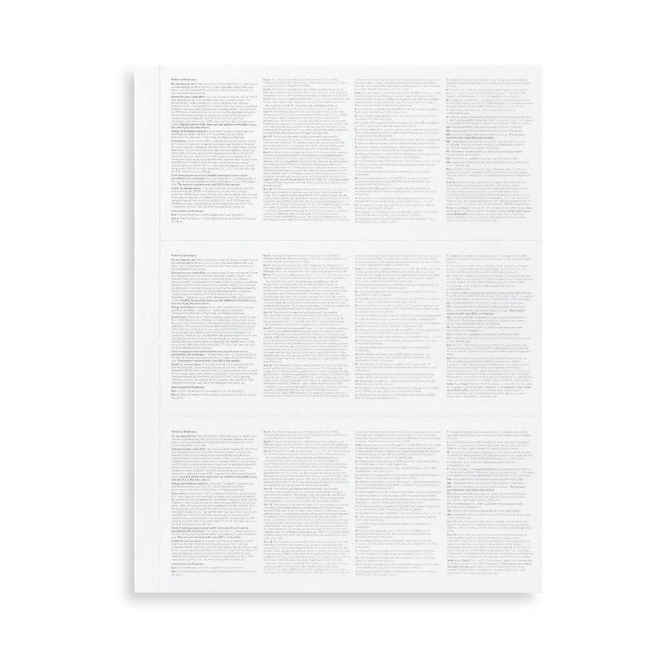 Blank 2019 W2 3-Up Tax Forms Bundle with Self Seal Envelopes, 50 Count Tax Forms Blue Summit Supplies 