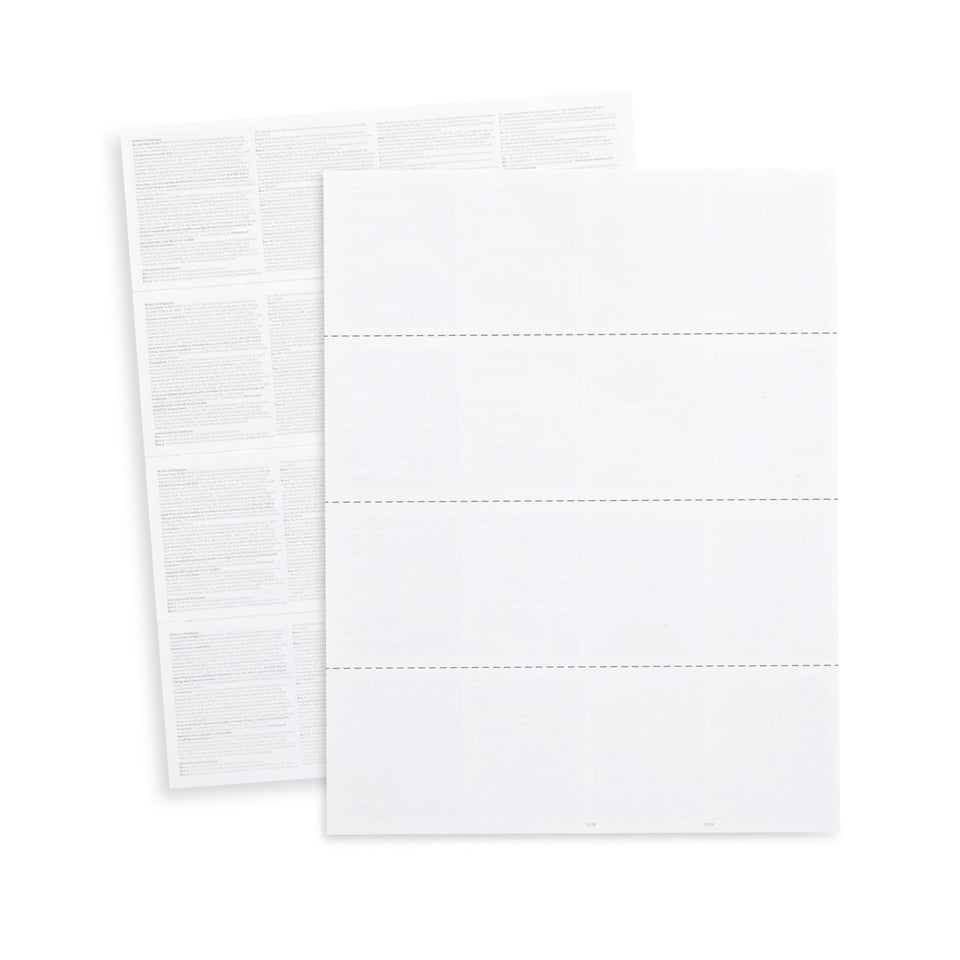 Blank 2019 W2 4-Up Horizontal Tax Forms, 100 Count (4 Down Forms) Tax Forms Blue Summit Supplies 