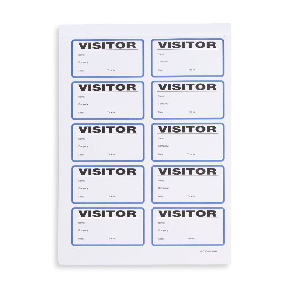 Visitor Badge Log Book, 250 Stickers Business Forms Blue Summit Supplies 