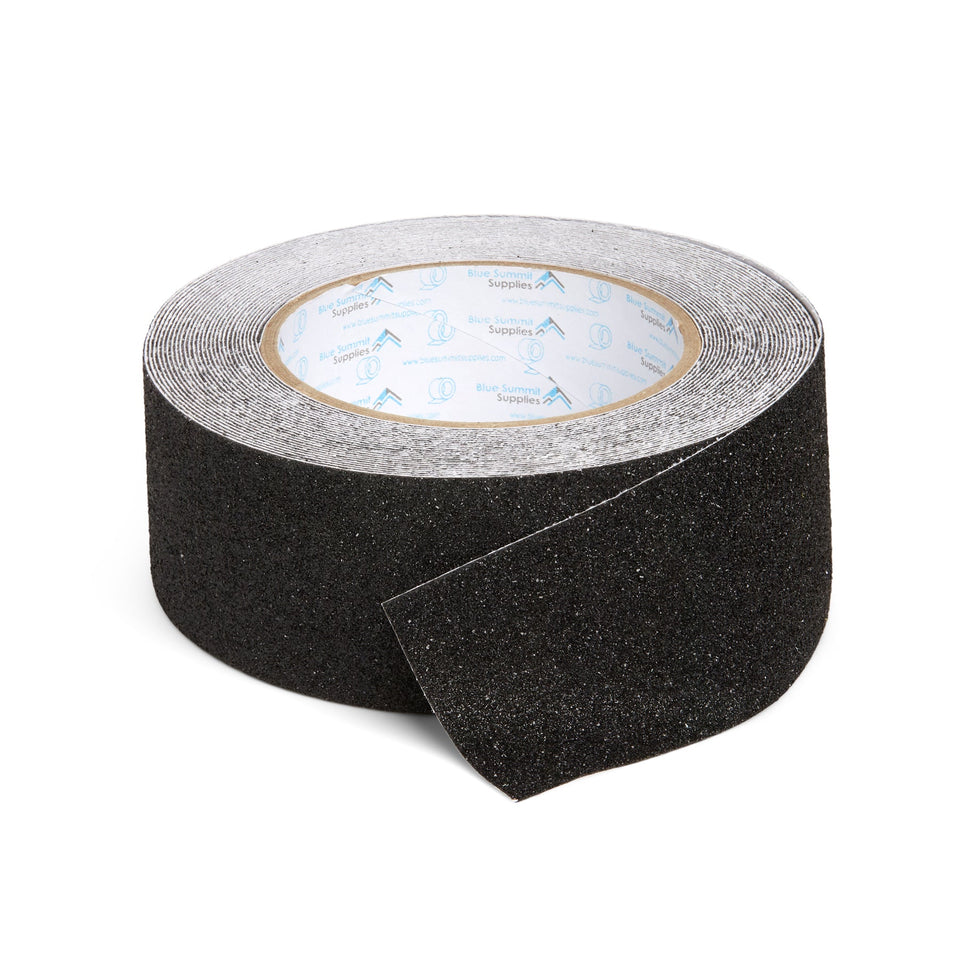Anti-Slip Tape, Black, 2" x 30', 2-Pack Safety Tapes and Treads Blue Summit Supplies 