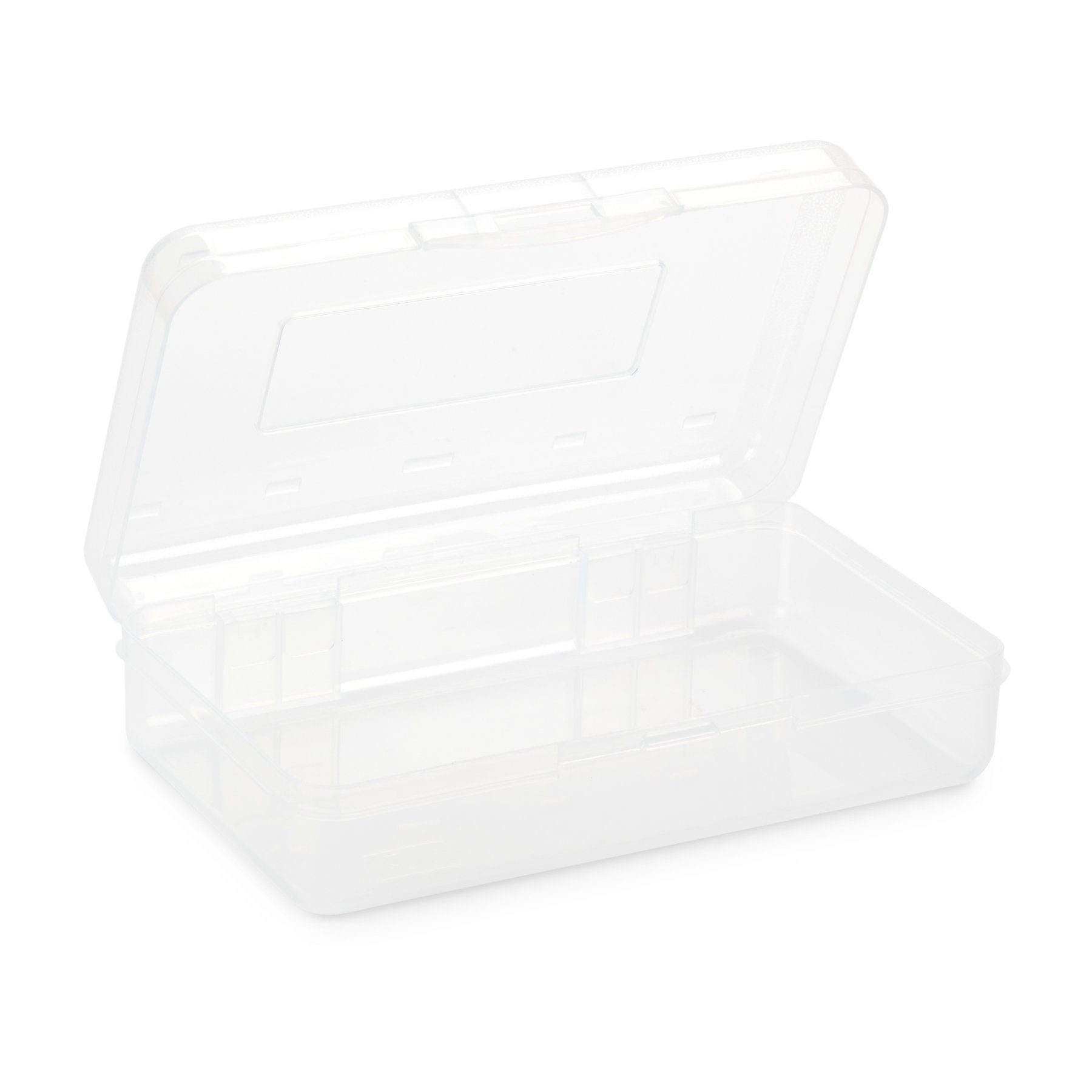 Blue Summit Supplies Plastic Pencil Boxes Clear 4 Pack