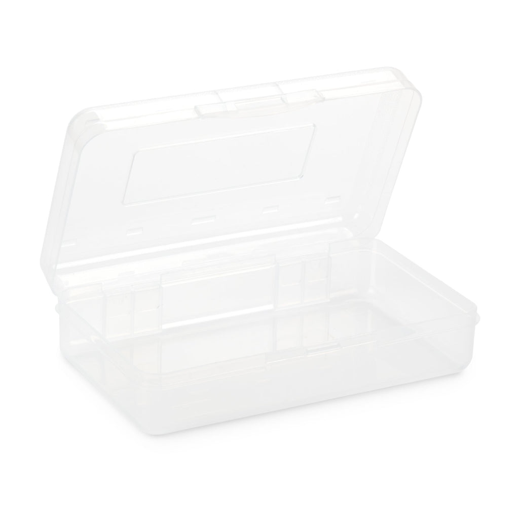 Blue Summit Supplies Plastic Pencil Boxes, Clear, 4 Pack