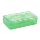 Glitter Plastic Pencil Box, 4 Pack Pencil Boxes Blue Summit Supplies 