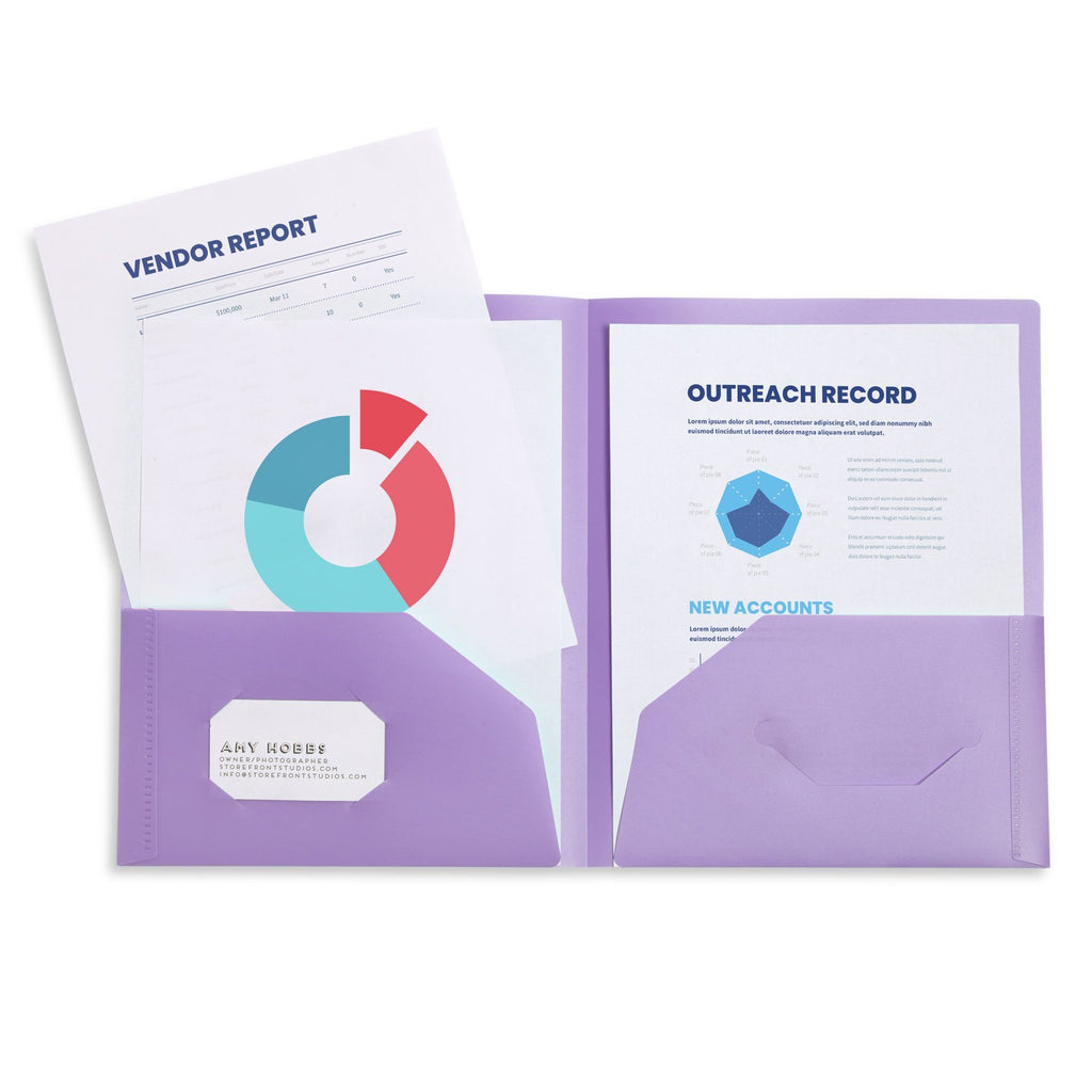 Blue Summit Supplies Plastic Pocket Folders, No Prongs, Assorted Bold