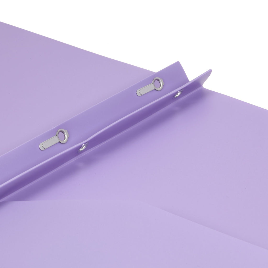 Blue Summit Supplies Plastic Pocket Folders, Prongs, Assorted Gem Tone