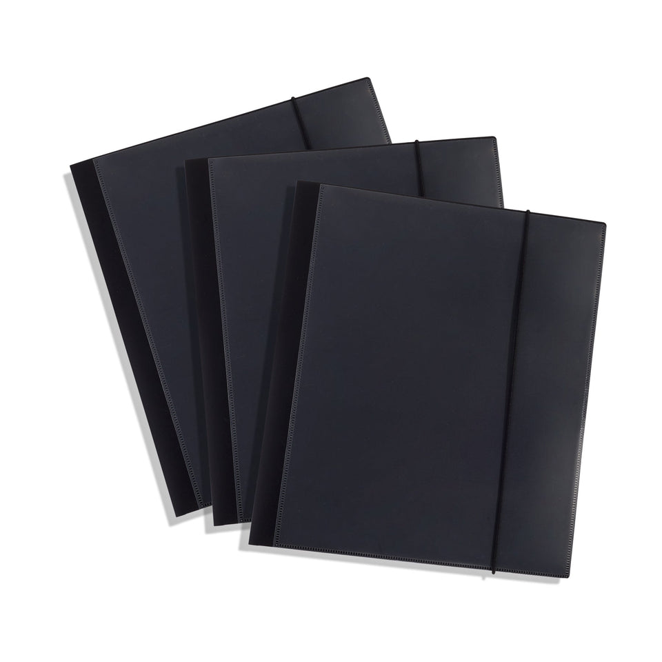 Blue Summit Supplies Plastic Folders, 10-Pocket, Black, 3-Pack Plastic Folders and Envelopes Blue Summit Supplies 