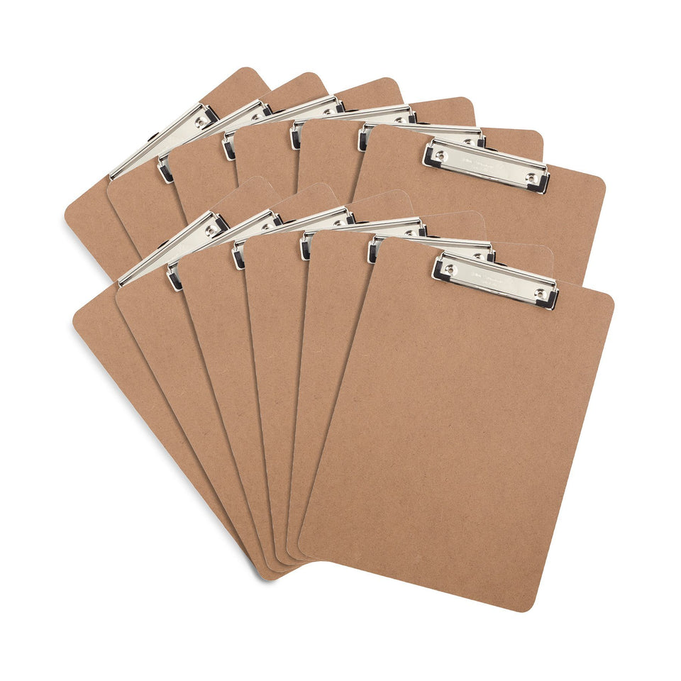 Hardboard Clipboards, Low Profile Clip, 12 Count Clipboards Blue Summit Supplies 