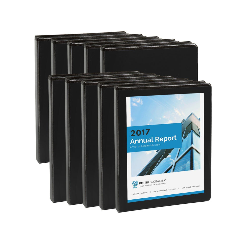 1/2" 3-Ring Economy Binders, Black, 10 Pack binders Blue Summit Supplies 