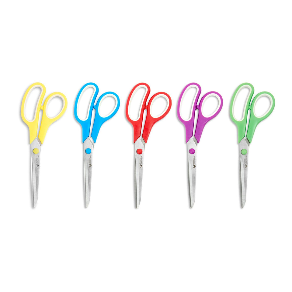 Stainless Steel Scissors, Assorted Colors, 30 Pack Scissors Blue Summit Supplies 