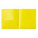 Plastic Two Pocket Folders, 3-Hole Punched, Assorted Colors, 12 Count Folders Blue Summit Supplies 