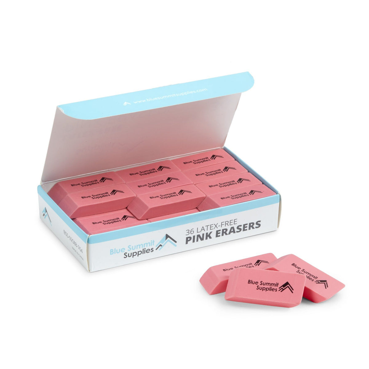 Blue Summit Supplies Pink Erasers, 36 Pack