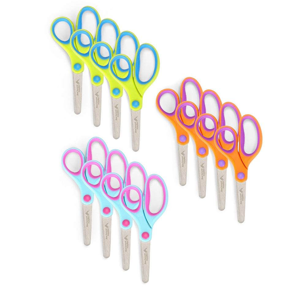 Kids Scissors, Assorted Colors, 12 Pack Scissors Blue Summit Supplies 