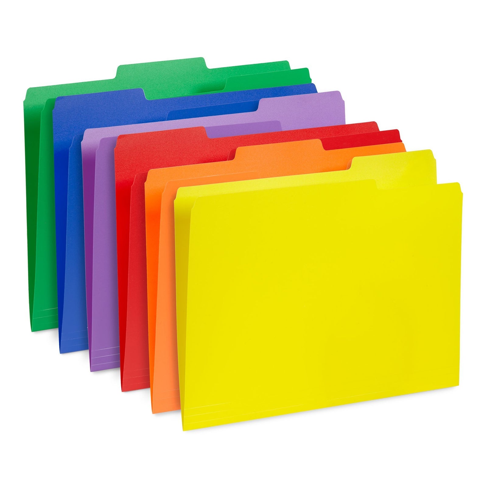 Blue Summit Supplies Plastic File Folders, Letter, 1/3 Tab, Assorted C