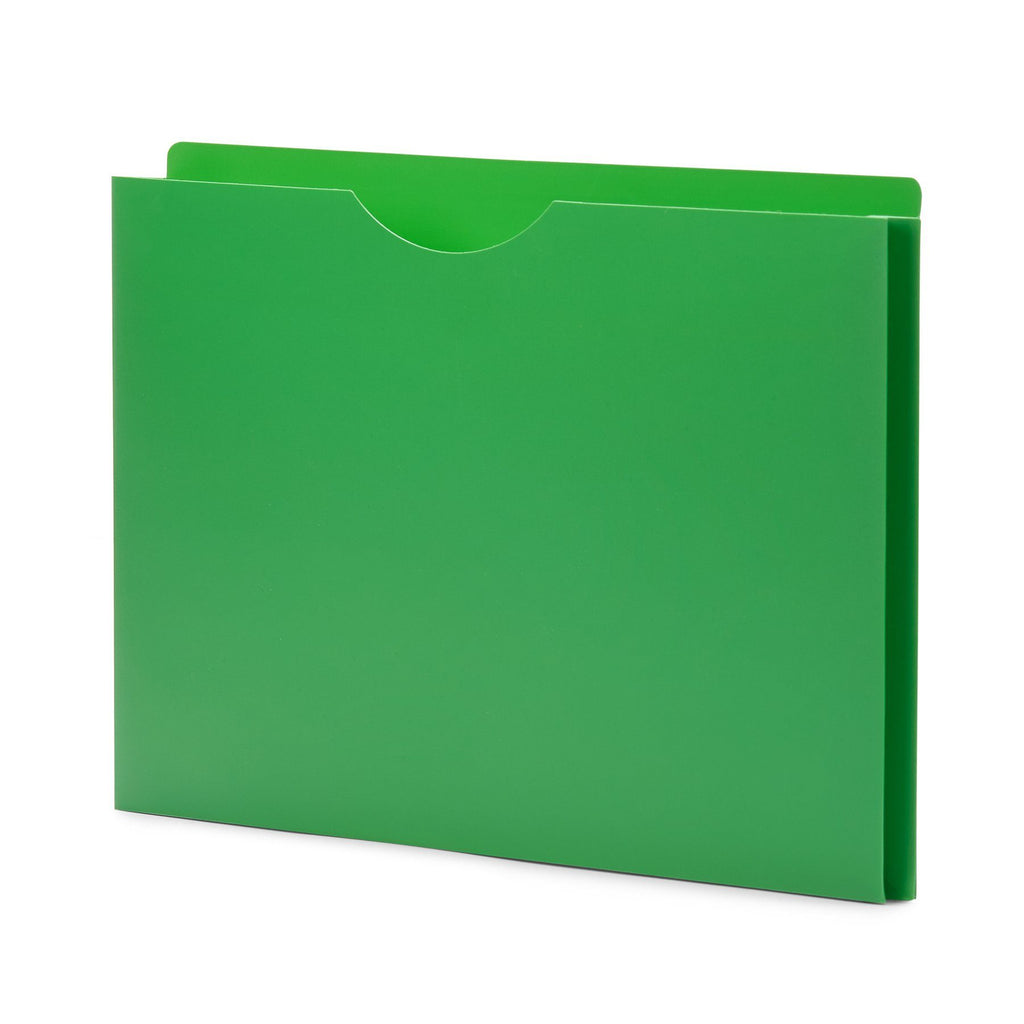 Green Poly File Jacket Blue Summit Supplies Plastic File Jackets, Letter, 1