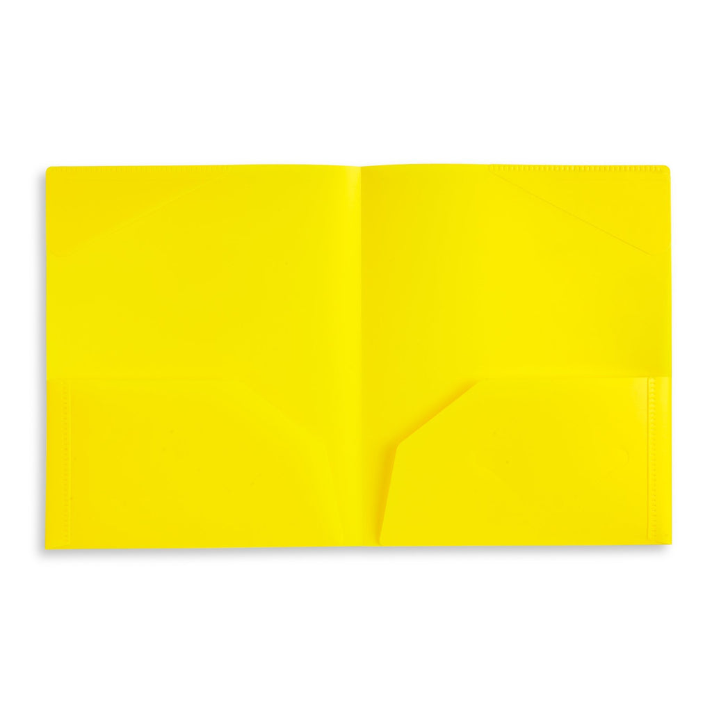 Blue Summit Supplies Plastic Pocket Folders, No Prongs, Assorted Bold