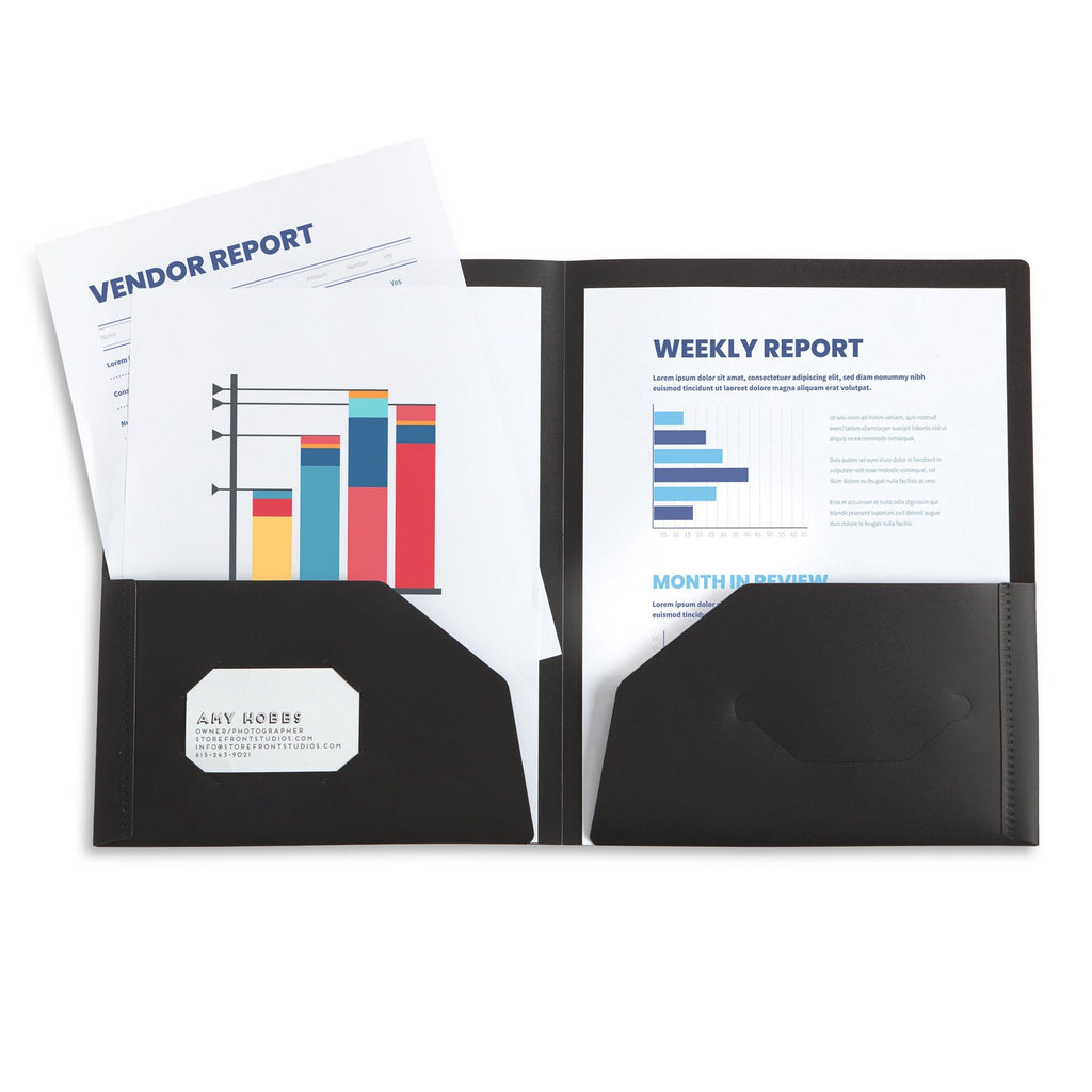 Blue Summit Supplies Plastic Pocket Folders, No Prongs, Assorted Bold