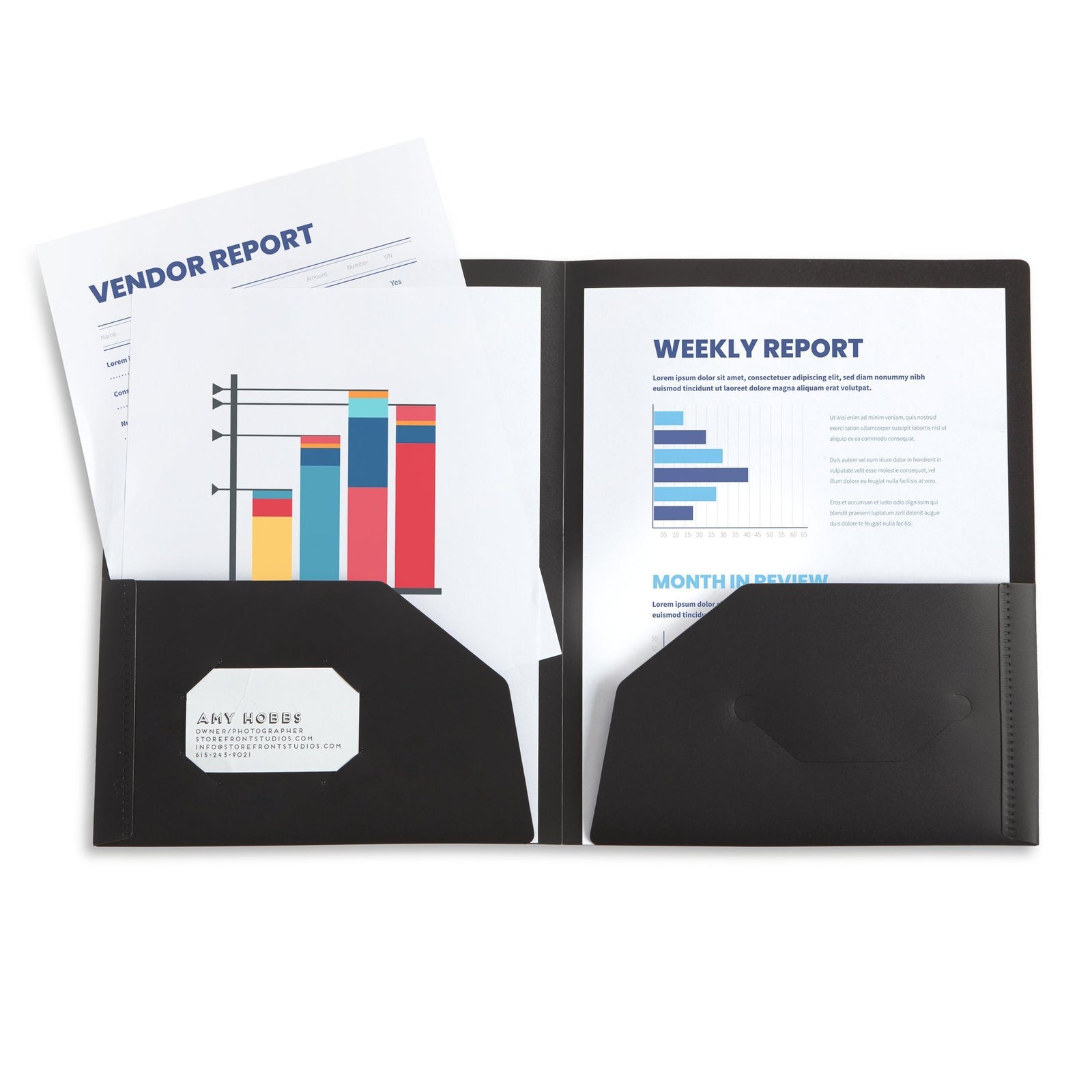 Blue Summit Supplies Plastic Pocket Folders, No Prongs, Assorted Bold