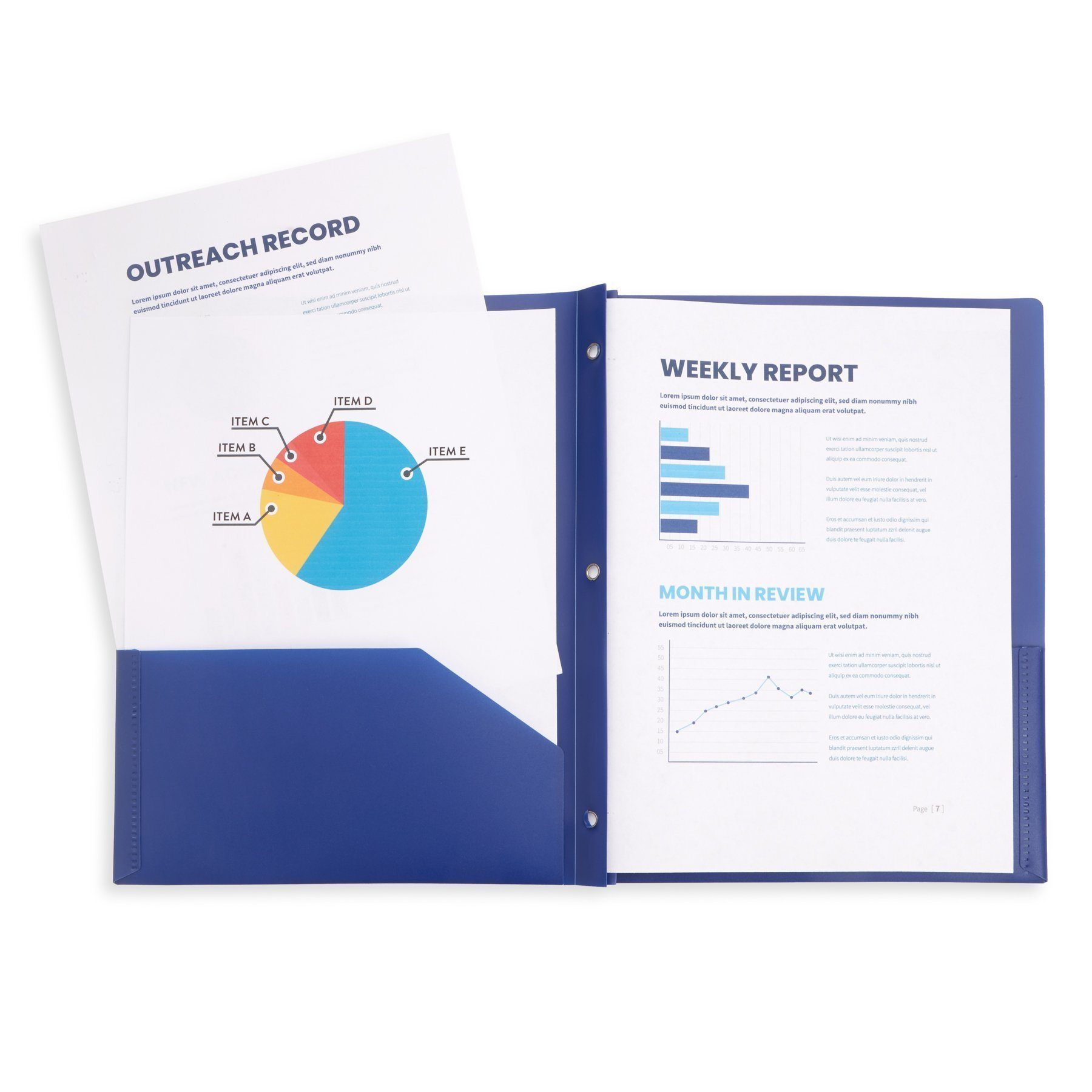 Blue Summit Supplies Plastic Pocket Folders, Prongs, Assorted Bold Col