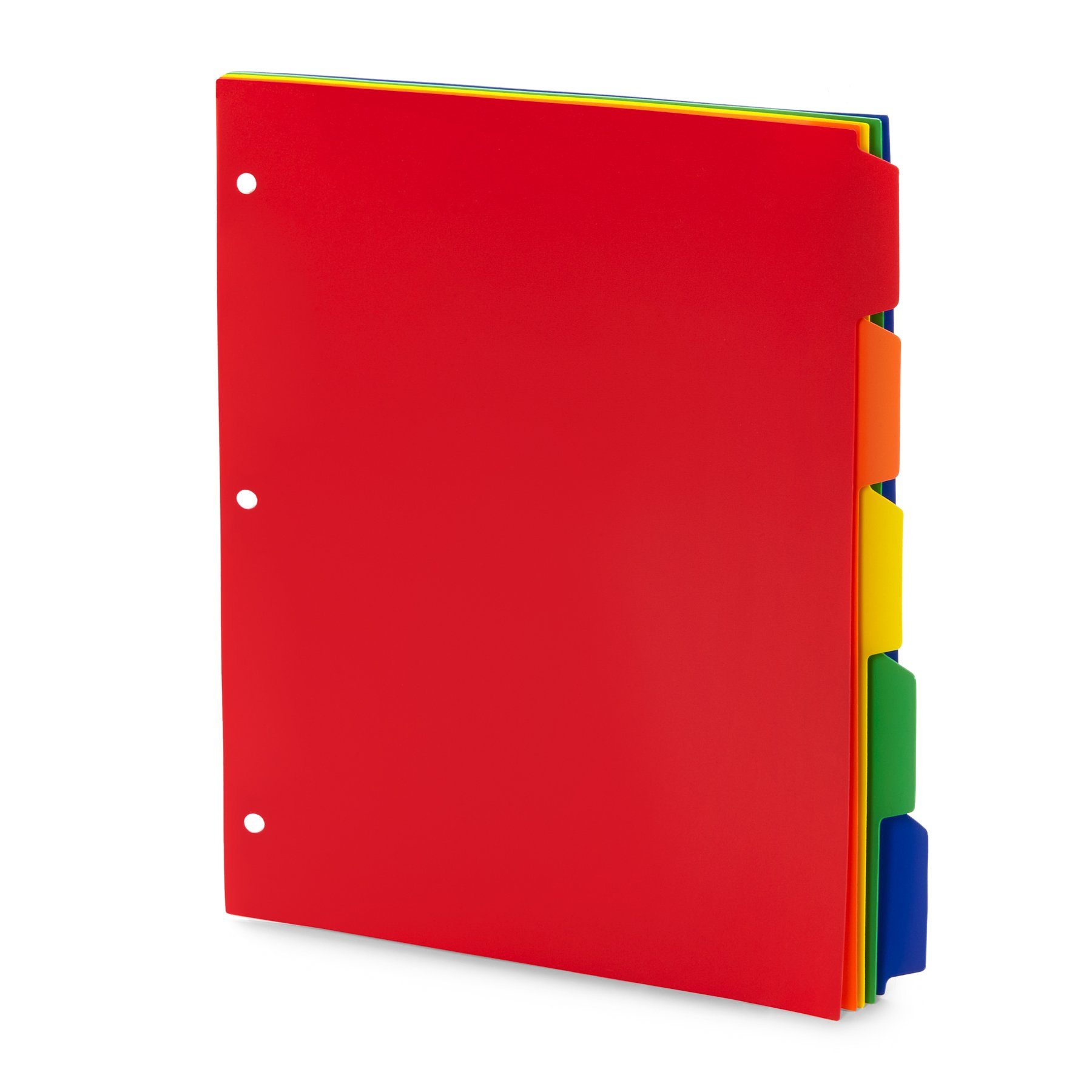 Blue Summit Supplies Plastic Index Dividers, 5-Tab, Assorted