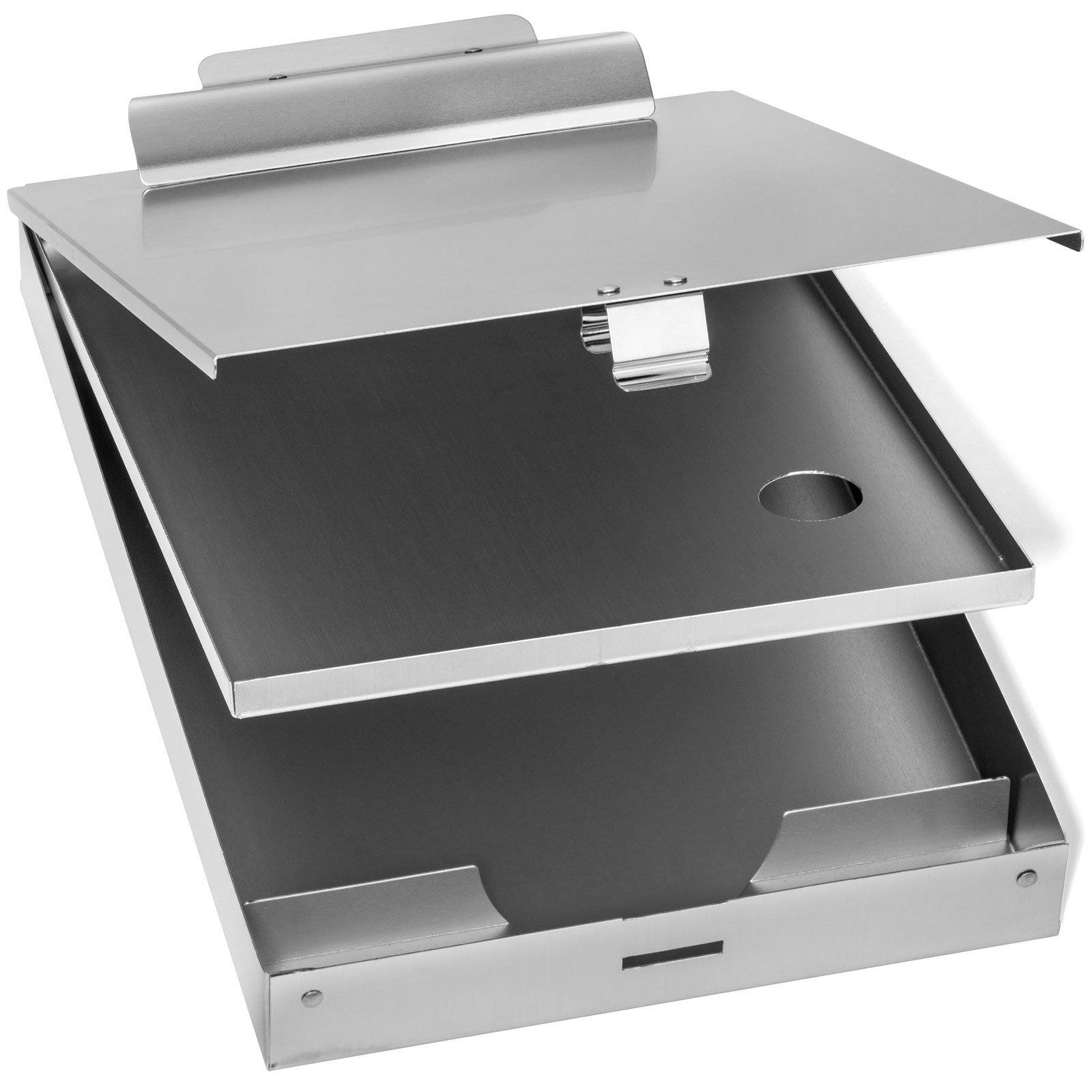 Blue Summit Supplies Aluminum Storage Clipboard | Heavy Duty With 1 Compartment | Letter Size, 9.5" X 14", For Office, Jobsite, Classroom