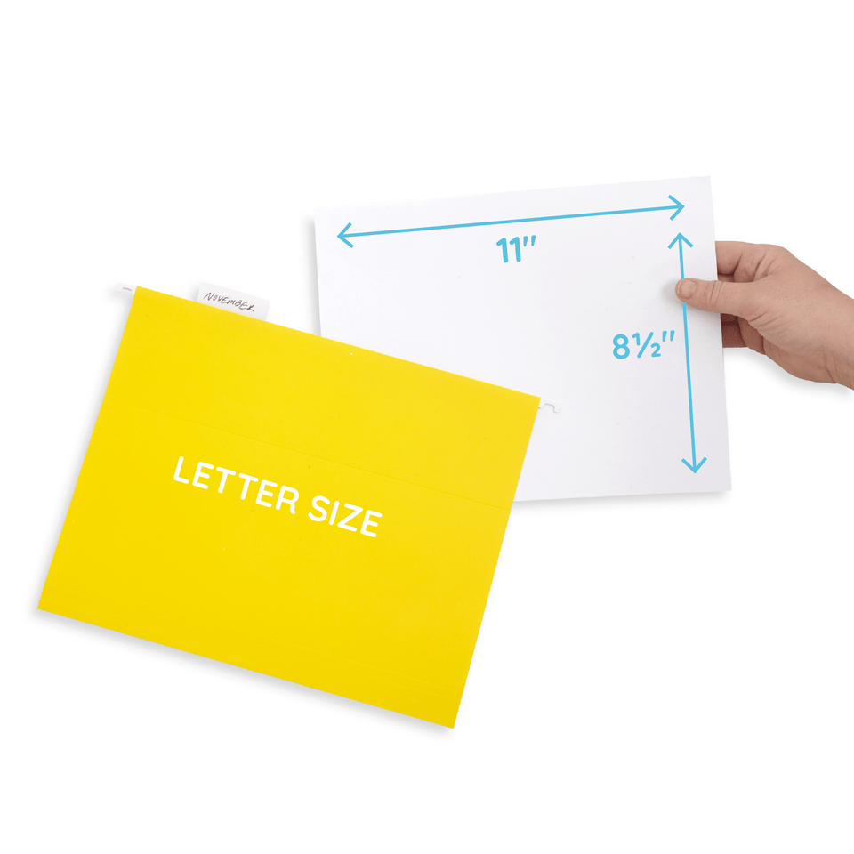 Hanging File Folders, Letter Size, Yellow, 25 Pack Folders Blue Summit Supplies 