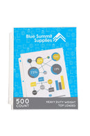 Sheet Protectors, Heavy Duty, 3 Hole, 500 Pack Sheet Protector Blue Summit Supplies 